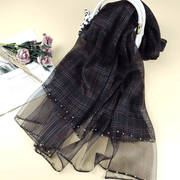 elegant pearl silk scarf shawl - MRSLM