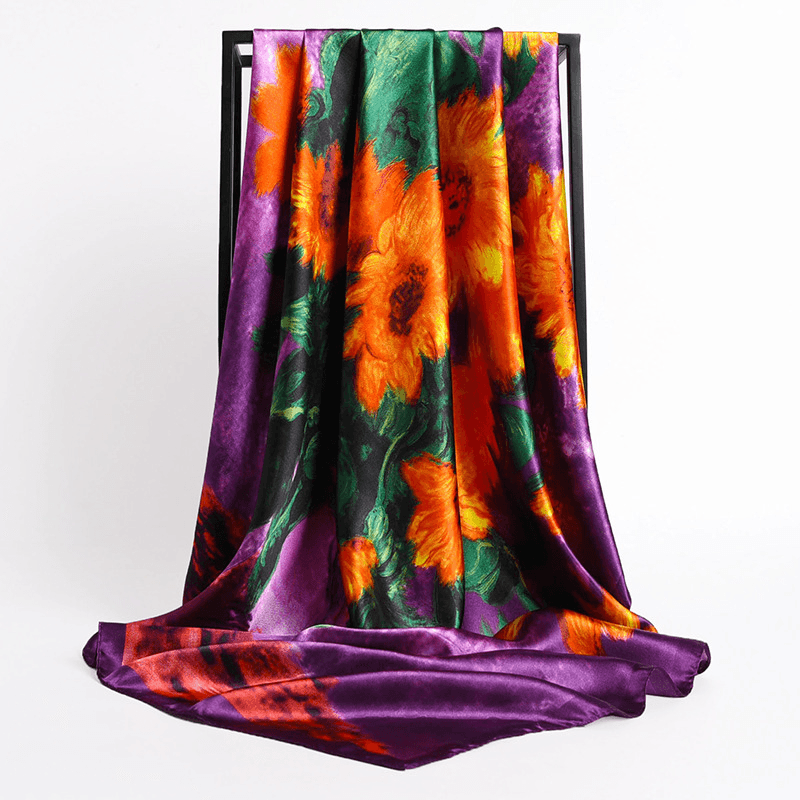retro silk satin square scarf, view 15 - MRSLM