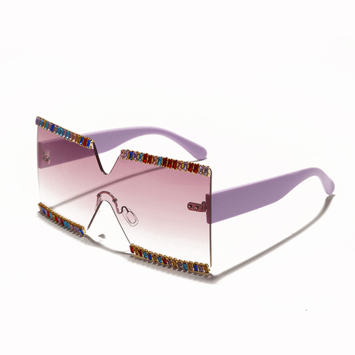 large frame rhinestone sunglasses - MRSLM