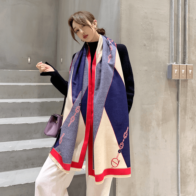 women's imitation cashmere double-sided scarf, view 3 - MRSLM