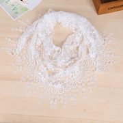 Women's lace fringed scarf, view 8 - MRSLM