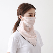 Printed chiffon sun mask, view 4 - MRSLM