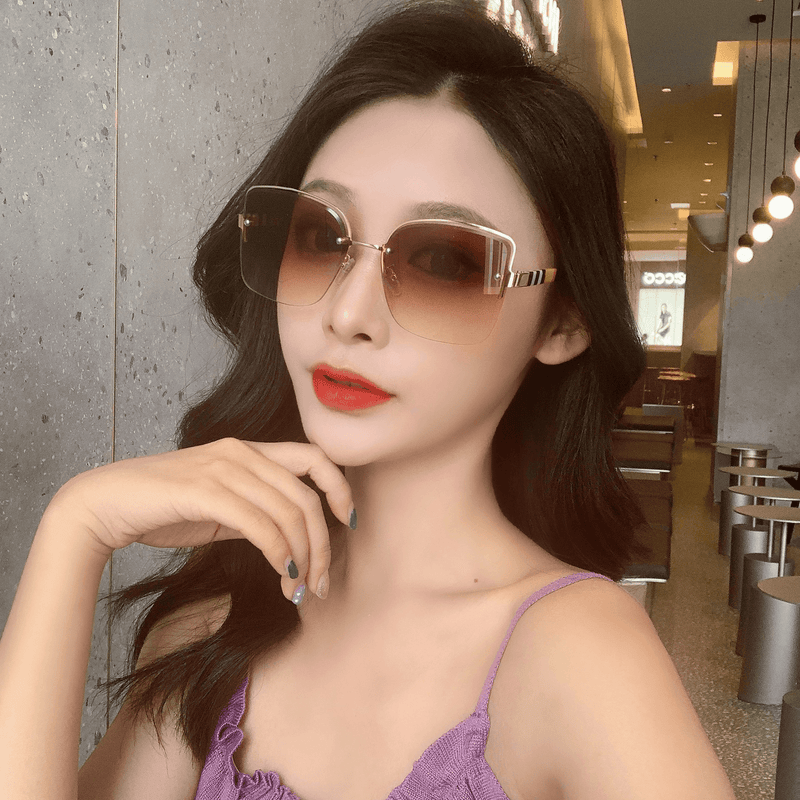 Big frame diamond trim butterfly sunglasses, view 8 - MRSLM
