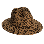 leopard print wool top hat, view 5 - MRSLM