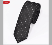 narrow striped jacquard tie, view 22 - MRSLM