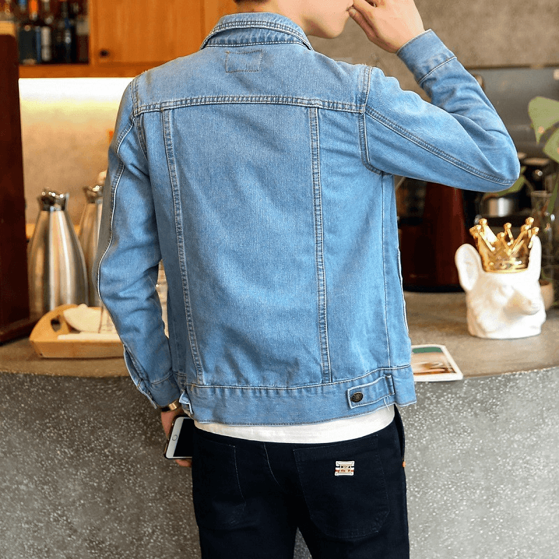 men's slim denim jacket, view 4 - MRSLM