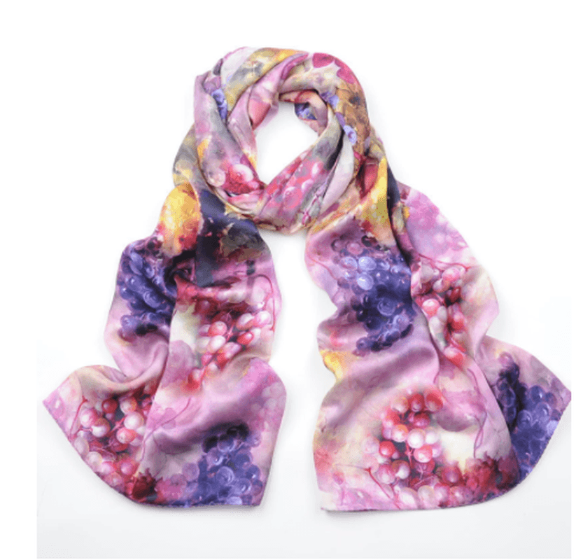 Spring and Autumn Mid-Length Hand-Curled Silk Long Scarf - MRSLM