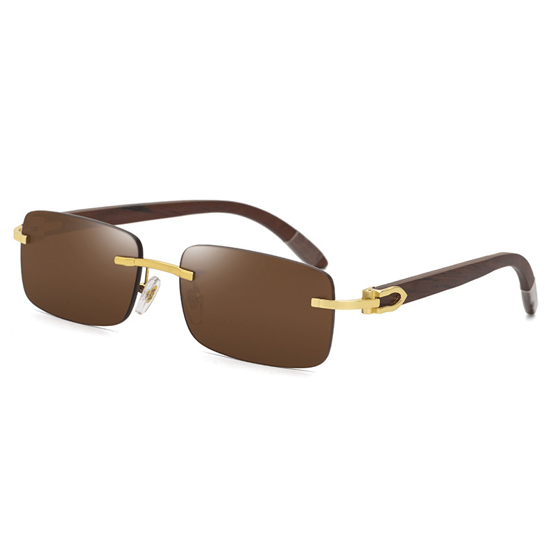 mirror sunglasses with wood legs, view 5 - MRSLM