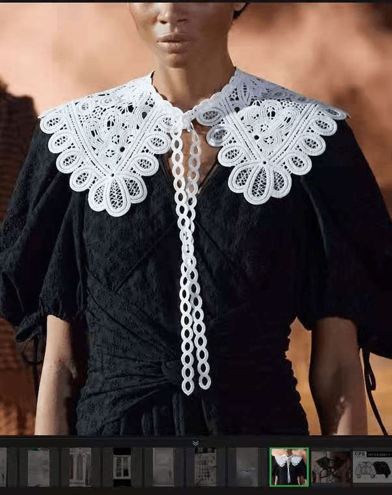 chiffon flower fake collar for sweaters, view 4 - MRSLM