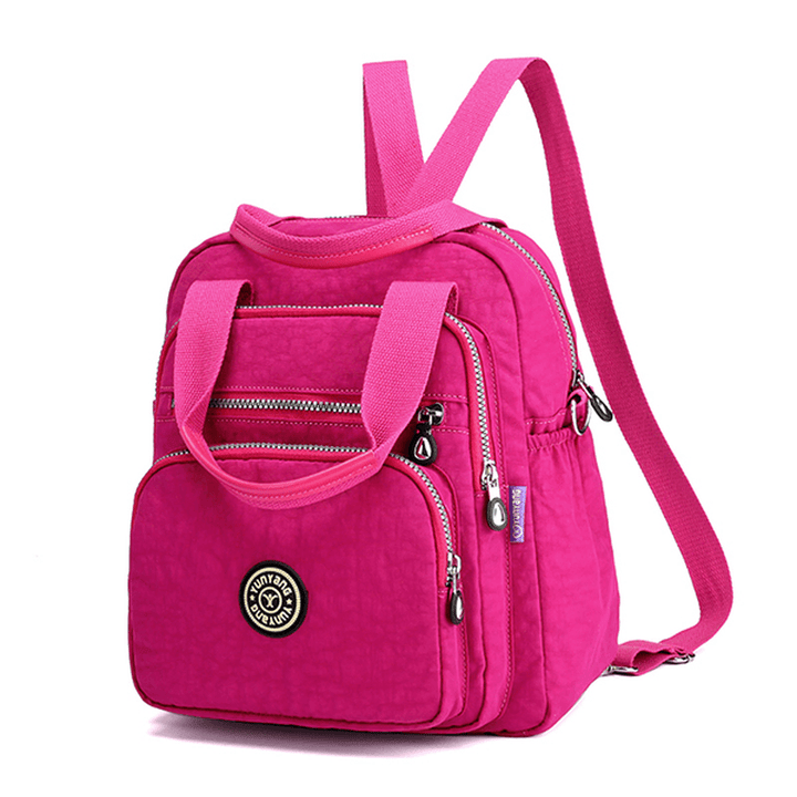 Women Lady Nylon Elegant Stylish Multipurpose Backpack Travel Shoulder Bag - MRSLM