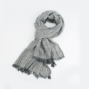Unisex striped fringed scarf - MRSLM