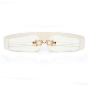 Women's elastic wide faux leather belt, view 6 - MRSLM