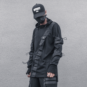 men's drawstring hooded tactical sweater, view 6 - MRSLM