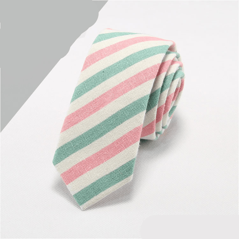 men's cotton linen necktie, view 9 - MRSLM