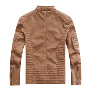 Men's washed PU leather jacket, view 3 - MRSLM