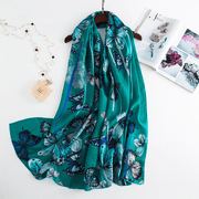 Long geometric print silk scarf, view 3 - MRSLM