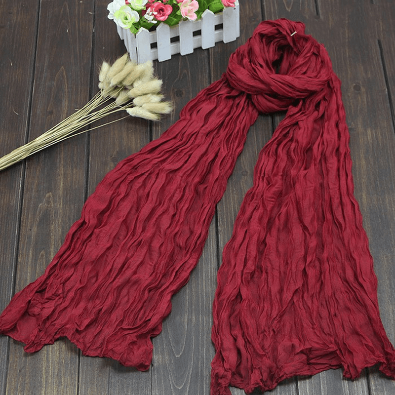 Plain candy color fold scarf, view 8 - MRSLM