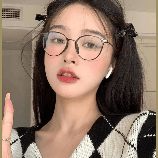 retro metal round anti blue light glasses - MRSLM