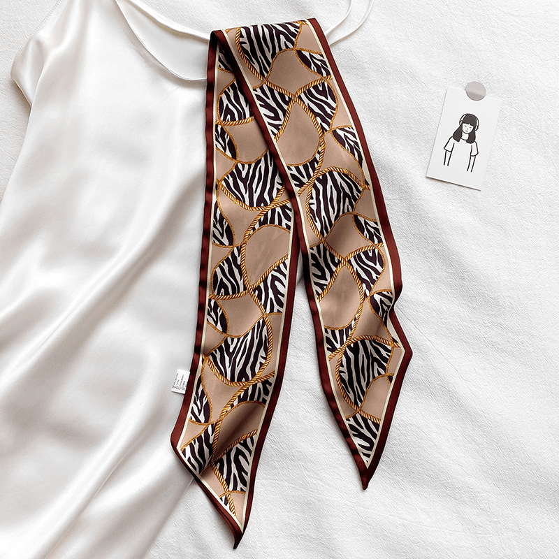 narrow leopard scarf, view 4 - MRSLM