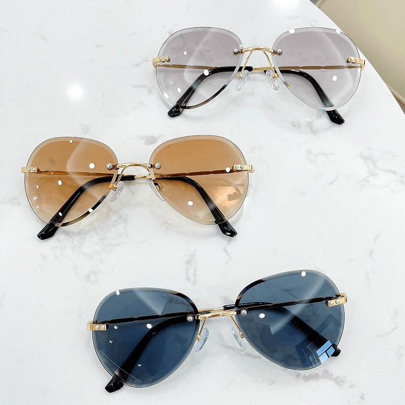 womens frameless sunglasses, view 12 - MRSLM