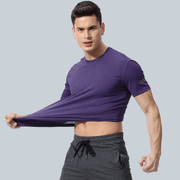 Men'S Loose Large Size Quick-Drying T-Shirt round Neck Stretch Fitness Clothing - MRSLM