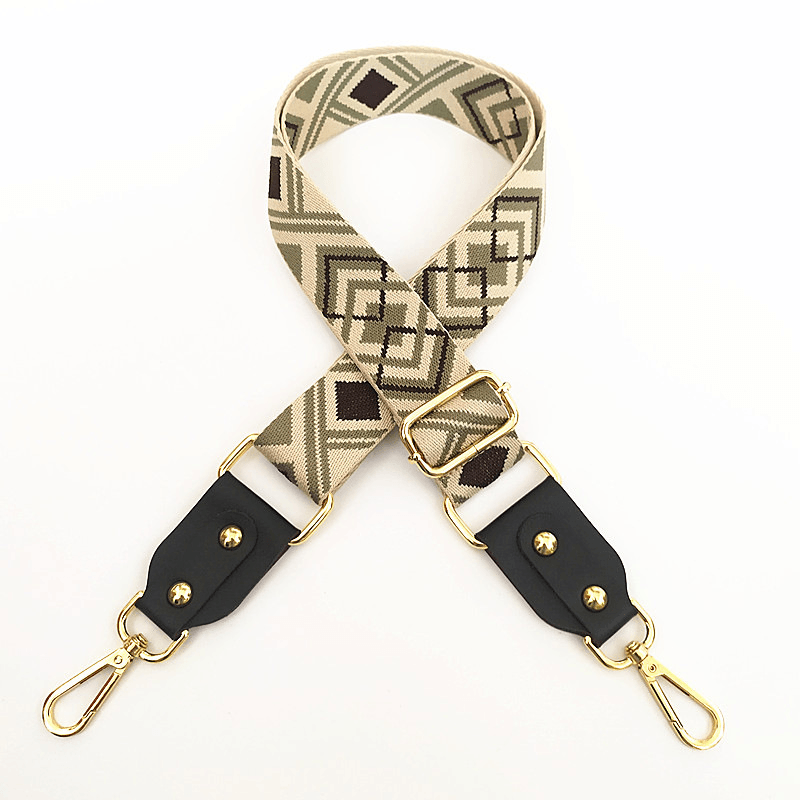 adjustable jacquard bag strap with leather, view 26 - MRSLM
