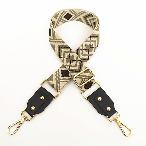 adjustable jacquard bag strap with leather, view 26 - MRSLM