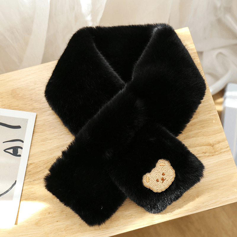 plush bear scarf, view 12 - MRSLM