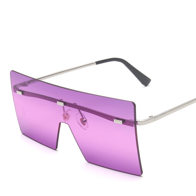 Large Frame One-Piece Sunglasses Women'S Square Frameless Ocean Piece Sunglasses - MRSLM