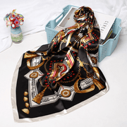 women's printed satin bandana scarf, view 5 - MRSLM