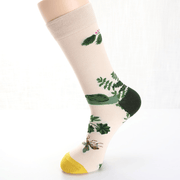 men's illustrated birds and flowers cotton socks, view 4 - MRSLM