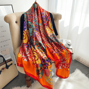 floral tie-dye gauze scarf shawl, view 10 - MRSLM