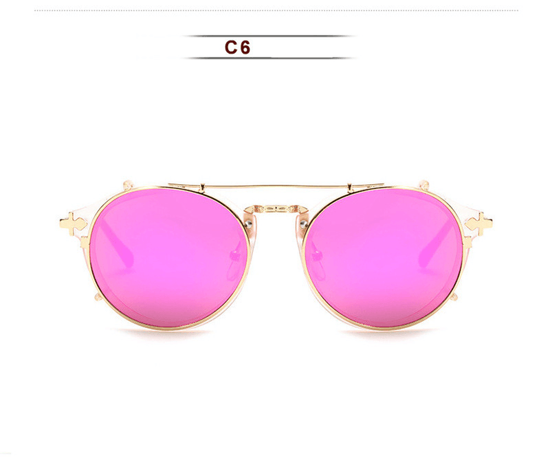 Women's round mirror sunglasses, view 9 - MRSLM