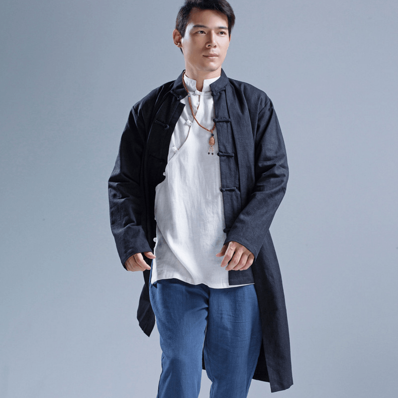 men's loose flax windbreaker, view 2 - MRSLM