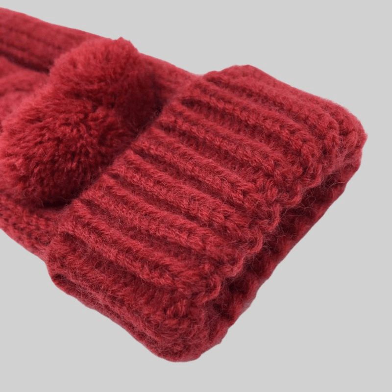 parent-child warm wool hat scarf glove set, view 4 - MRSLM