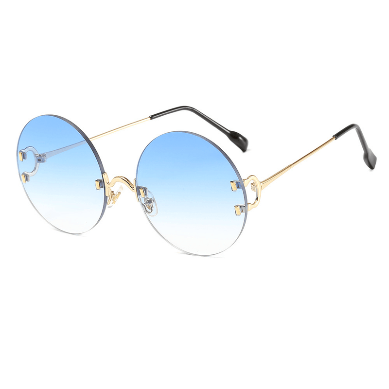 women's retro round metal gradient sunglasses, view 4 - MRSLM