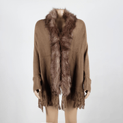 fringed cloak shawl cardigan, view 7 - MRSLM