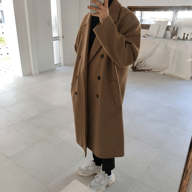 men's mid-length double-breasted coat, view 2 - MRSLM