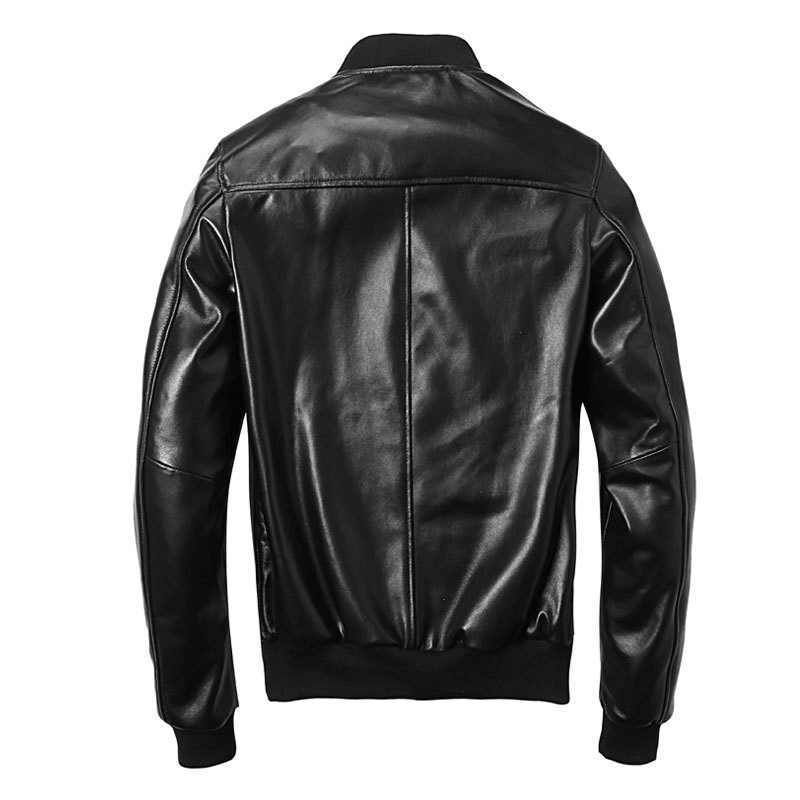 men's sheepskin stand collar jacket, view 4 - MRSLM