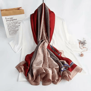 women's large faux silk scarf, view 3 - MRSLM