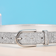 women's faux leather sequin belt, view 6 - MRSLM