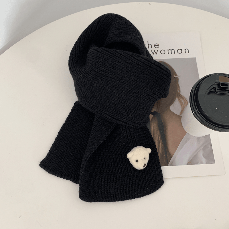 Knitted plain scarf, view 3 - MRSLM
