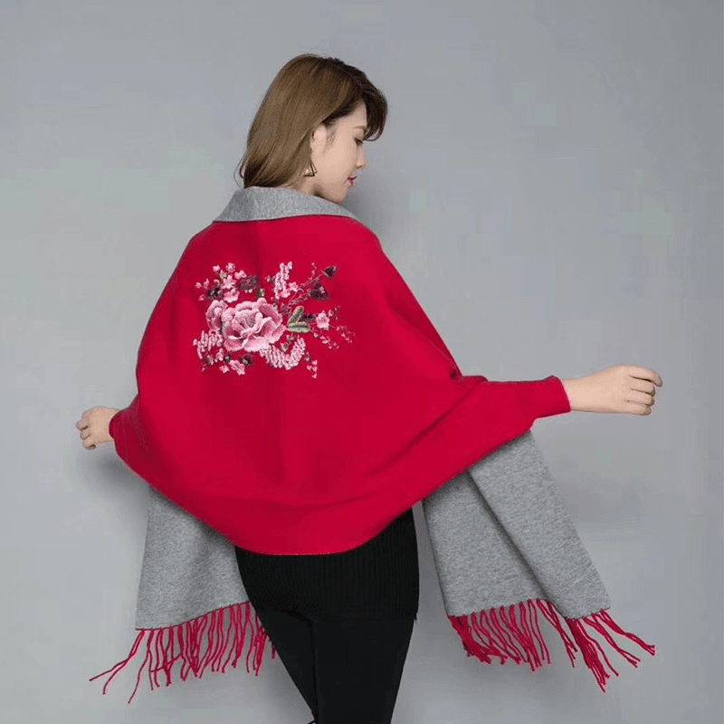 women's dual-purpose fringe shawl scarf, view 8 - MRSLM