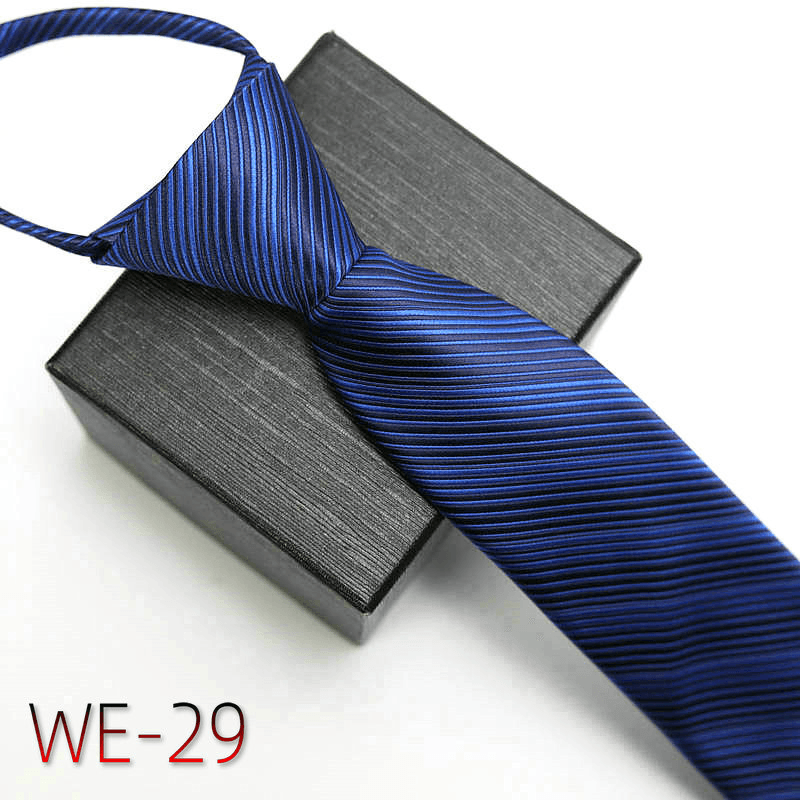 Men's striped polyester silk tie, view 29 - MRSLM