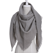 Women's solid-color triangle scarf, view 2 - MRSLM