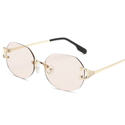 oval frameless trimmed unisex sunglasses, view 2 - MRSLM