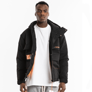men's hooded multi-pocket loose coat - MRSLM