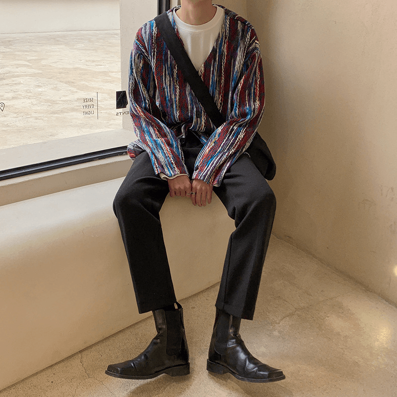 Spring 2021 Japanese Knit Jacket Male Korean Trend Cardigan Sweater