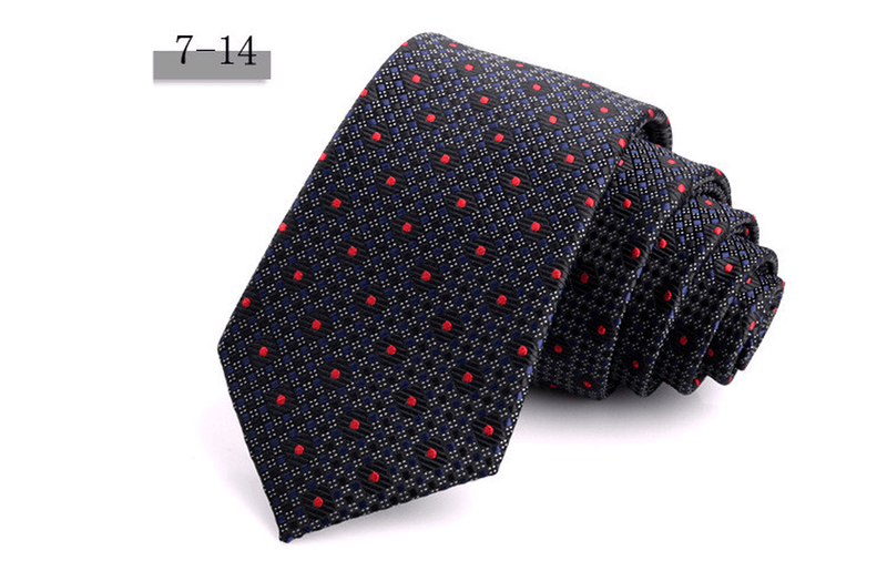 men's striped jacquard necktie, view 17 - MRSLM