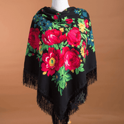 large square ethnic print scarf, view 2 - MRSLM